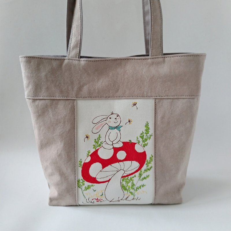 Quiet 1-tote bag handbag, shoulder bag - Handbags & Totes - Cotton & Hemp Gray
