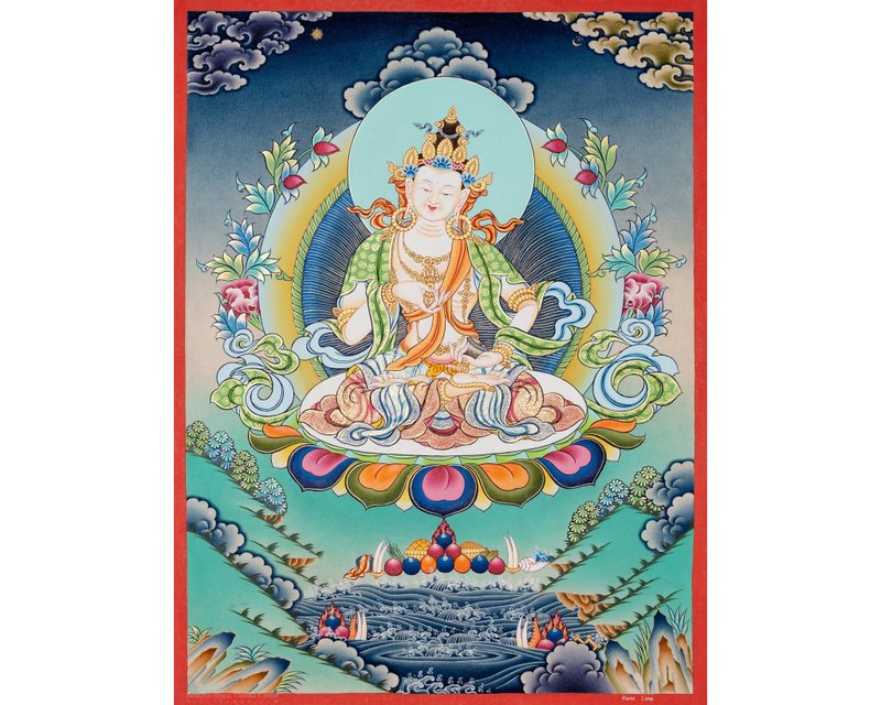 佛教多杰桑巴唐卡藝術 - 神聖淨化 - 壁貼/牆壁裝飾 - 其他材質 多色