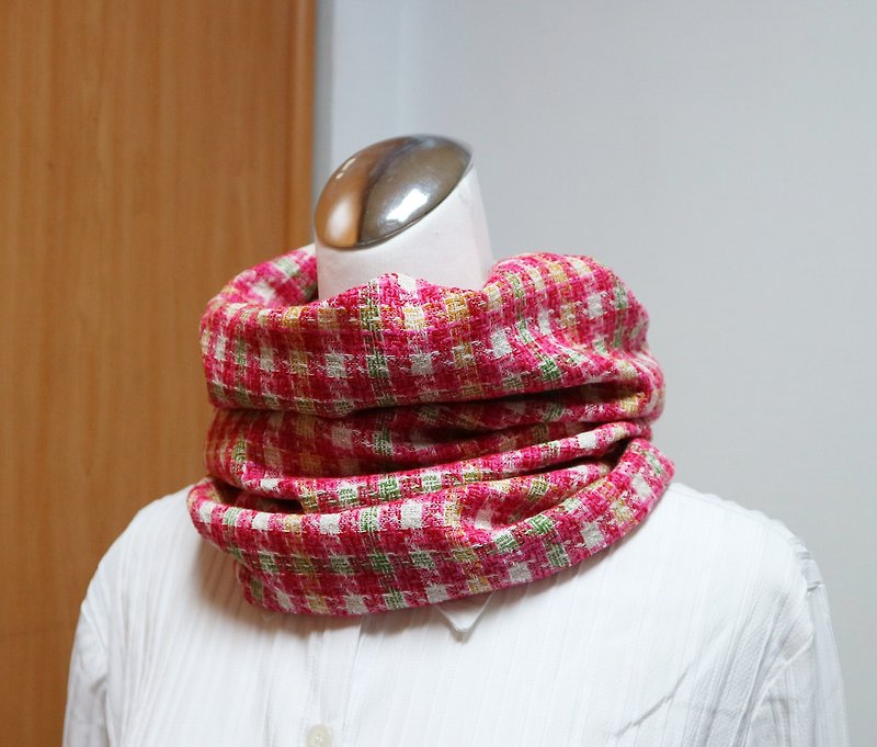 Warm scarf short scarf neck cover double-sided two-color men and women are applicable*SK* - Knit Scarves & Wraps - Wool Pink