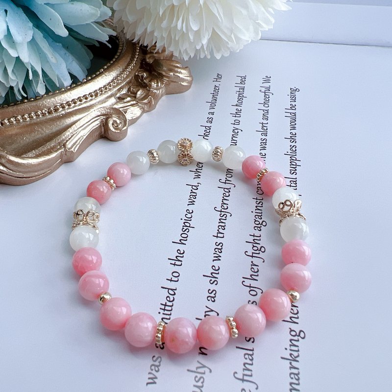 Pink Opal | Pink Opal | White Moonlight | Helping people with healing energy | Customized bracelet - Bracelets - Crystal 