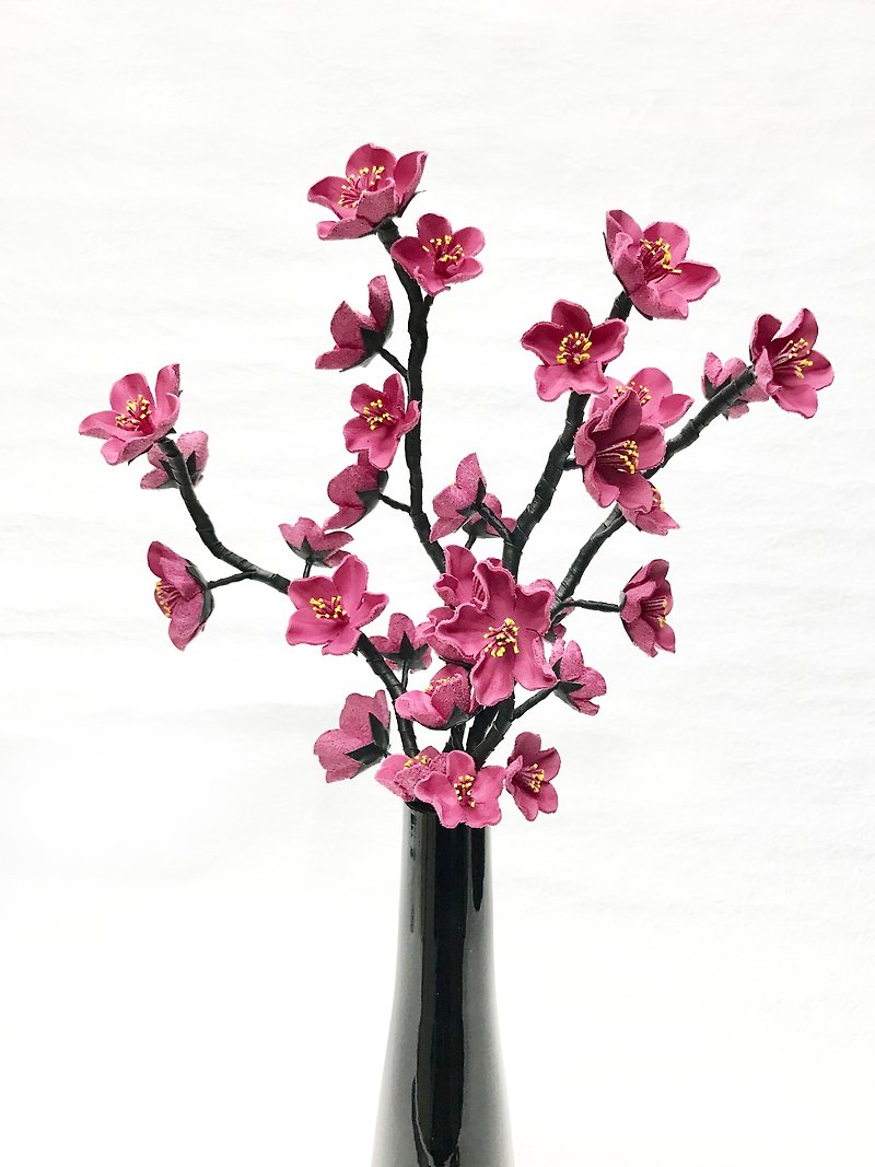 Lunar New Year - New Year's gift - really. Leather Peach (Pink) - Plants - Genuine Leather Pink