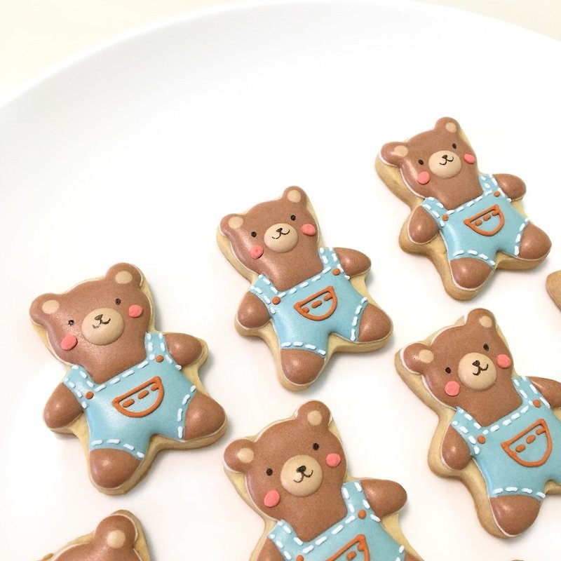 15 pieces of suspenders bear icing biscuits - Handmade Cookies - Fresh Ingredients 