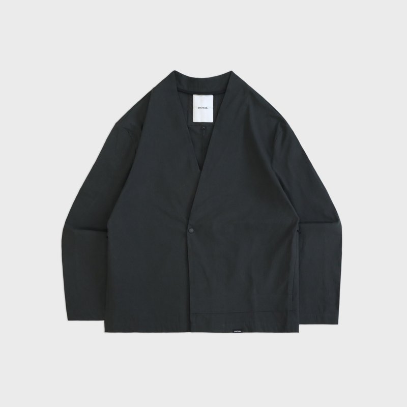 DYCTEAM - RAYON Nylon 微皺肌理紋機能_無領西裝外套 - 男夾克/外套 - 其他材質 灰色