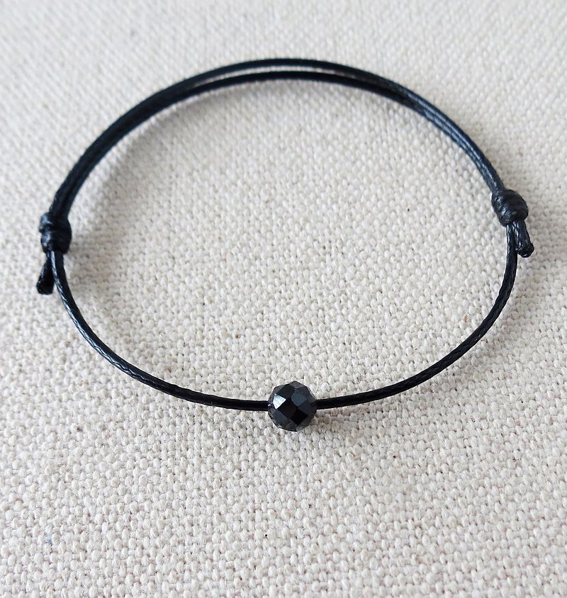 Fashion [lucky stone] black spinel Korean wax bracelet ~ ~ anti-villain - Bracelets - Gemstone Black