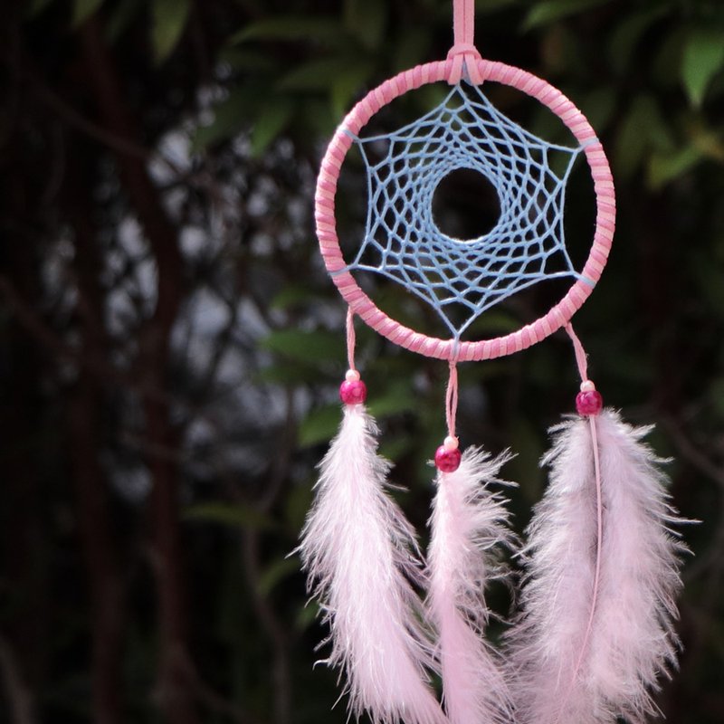 【Limited Edition】Beautiful Garden丨Two-color hand-woven dream catcher丨Ornament-Pink - พวงกุญแจ - วัสดุอื่นๆ สึชมพู