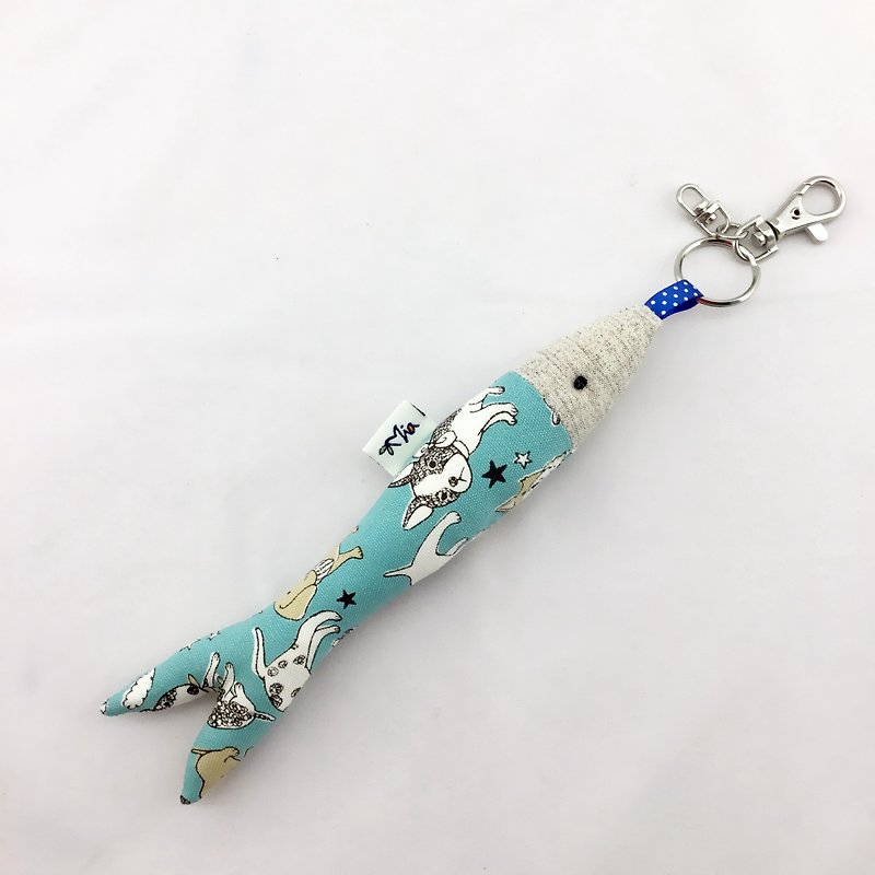 A lot of dogs - fish fish strap / key ring (with metal hooks) - พวงกุญแจ - ผ้าฝ้าย/ผ้าลินิน 