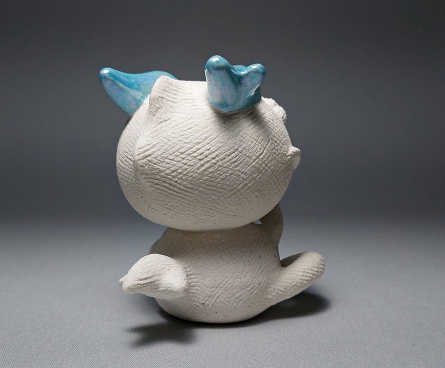 モダンアート 陶器製顔の置物 可愛らしい陶器製のねこのオブジェ入荷しております 🐈‍⬛ Zappy ・ね