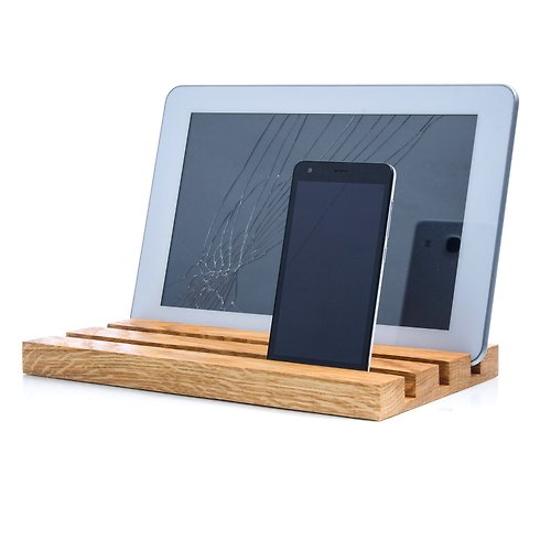 WOODPRESENTS Phone and tablet stand Wood business card holder Smartphone stand Store display