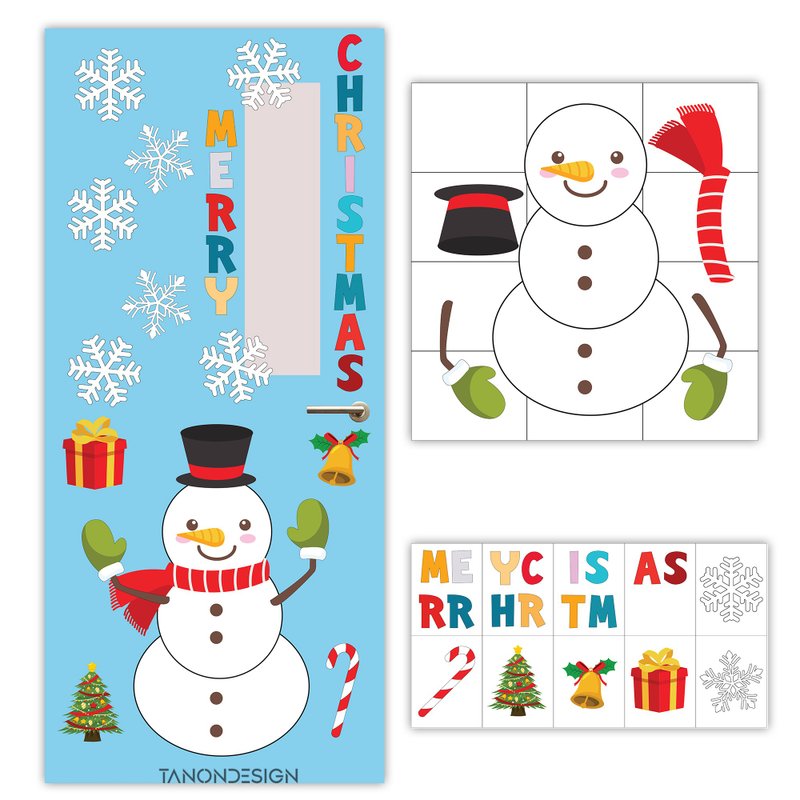 Christmas Classroom Door Decor, Decor Kit, Christmas Bulletin Board - 圖文模板設計 - 其他材質 