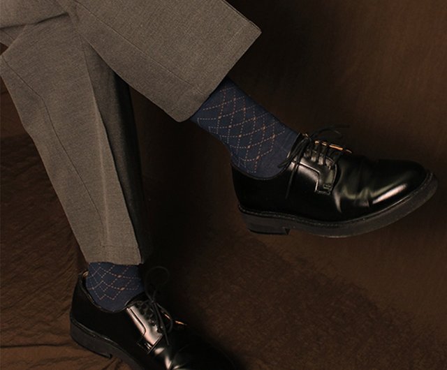 FOOTER】ゼロ拘束ラインチェック柄紳士ソックス（女性-Q54M