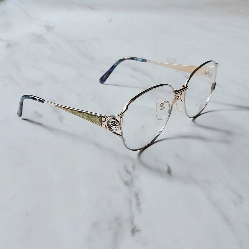 Popular era • French Carven titanium • Triangular temples, out-of-print brand new antique glasses - Glasses & Frames - Other Metals 