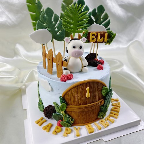 GJ.cake 生肖 動物 生日蛋糕 客製 卡通 造型 翻糖 滿周歲 6吋 面交