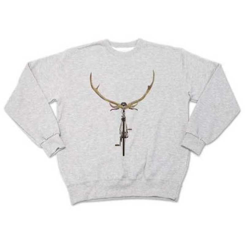 Sika Deer Bicycle (sweat ash) - Men's T-Shirts & Tops - Cotton & Hemp Gray