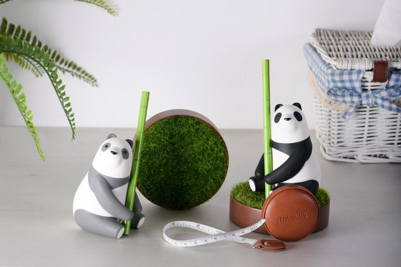 Panda Mama棘輪螺絲起子組(含原木底座及捲尺) - 擺飾/家飾品 - 其他材質 白色