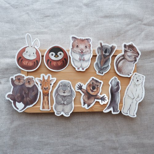 penguin dairy 動物貼紙 | 企鵝 | 兔 | 北極熊 | 樹熊 | 水瀨 | 倉鼠 | 矮袋鼠