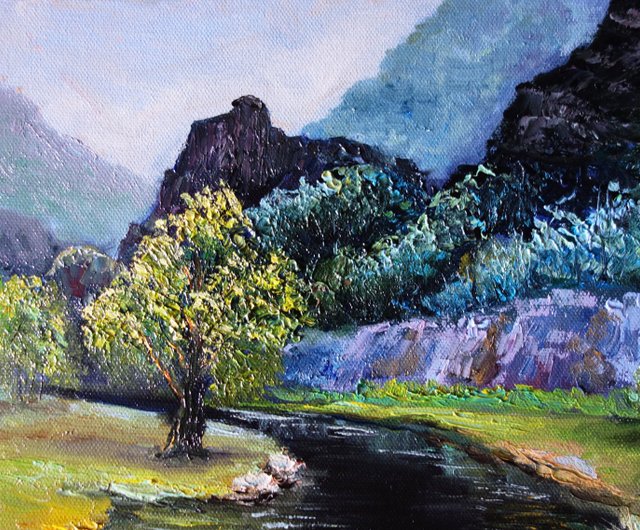 #油絵　#風景画　#山　一点もの　キャンバス　#ロッキー山脈 油絵 #風景画 #山 一点もの キャンバス #ロッキー山脈 油絵