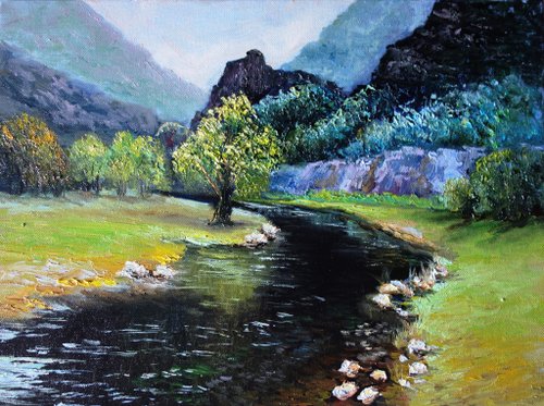 #油絵　#風景画　#山　一点もの　キャンバス　#ロッキー山脈 油絵 #風景画 #山 一点もの キャンバス #ロッキー山脈 油絵