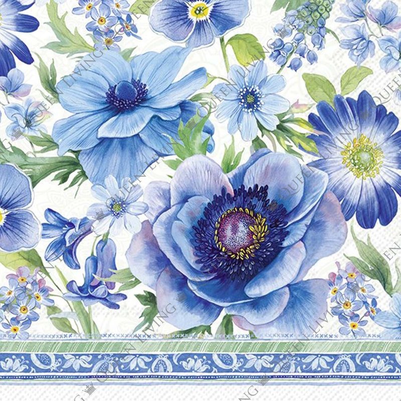 German IHR-25*25cm napkin-Spring Blues - Place Mats & Dining Décor - Paper Multicolor