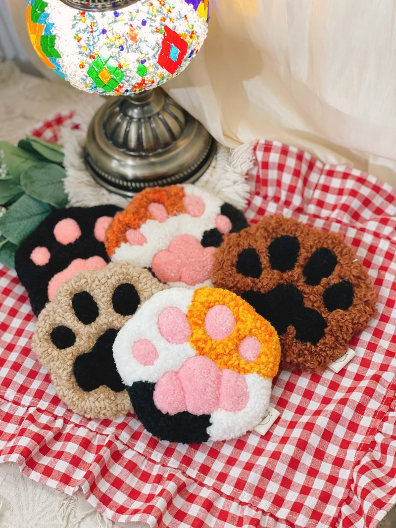 可愛貓爪毛毛杯墊 俄羅斯刺繡 戳戳繡 杯墊 材料包 DIY - 編織/刺繡/羊毛氈/縫紉 - 繡線 綠色