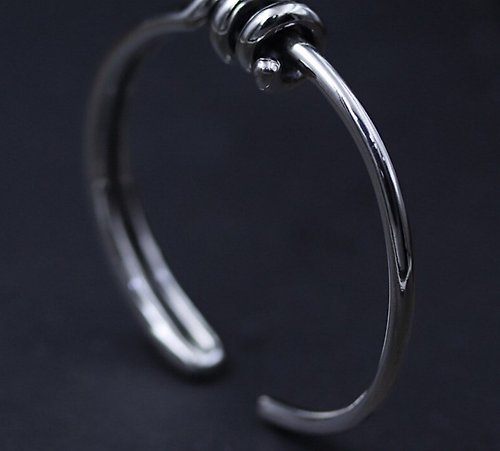 garyjewelry 925 Sterling Silver Unisex Jewelry Sets Entangled Twist Open Bangles Asymmetric
