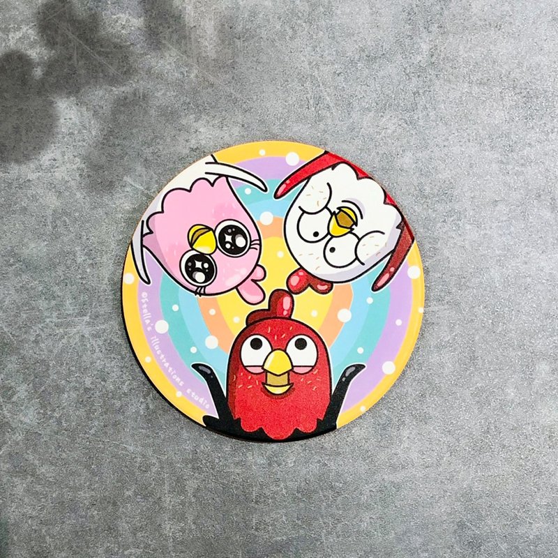 | Funny Three Chickens | coaster - Coasters - Other Materials 