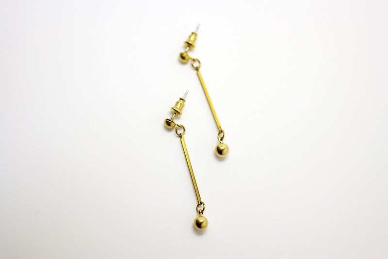 Simple styling exclamation brass earrings - Earrings & Clip-ons - Other Metals Gold
