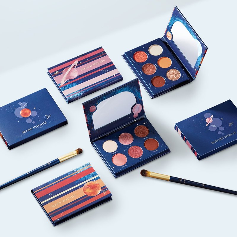 [Optional two-color eyeshadow] Eyeshadow brush set + 6-color eyeshadow palette | perfect combination | first choice for gifts - อุปกรณ์แต่งหน้า/กระจก/หวี - วัสดุอื่นๆ สีน้ำเงิน