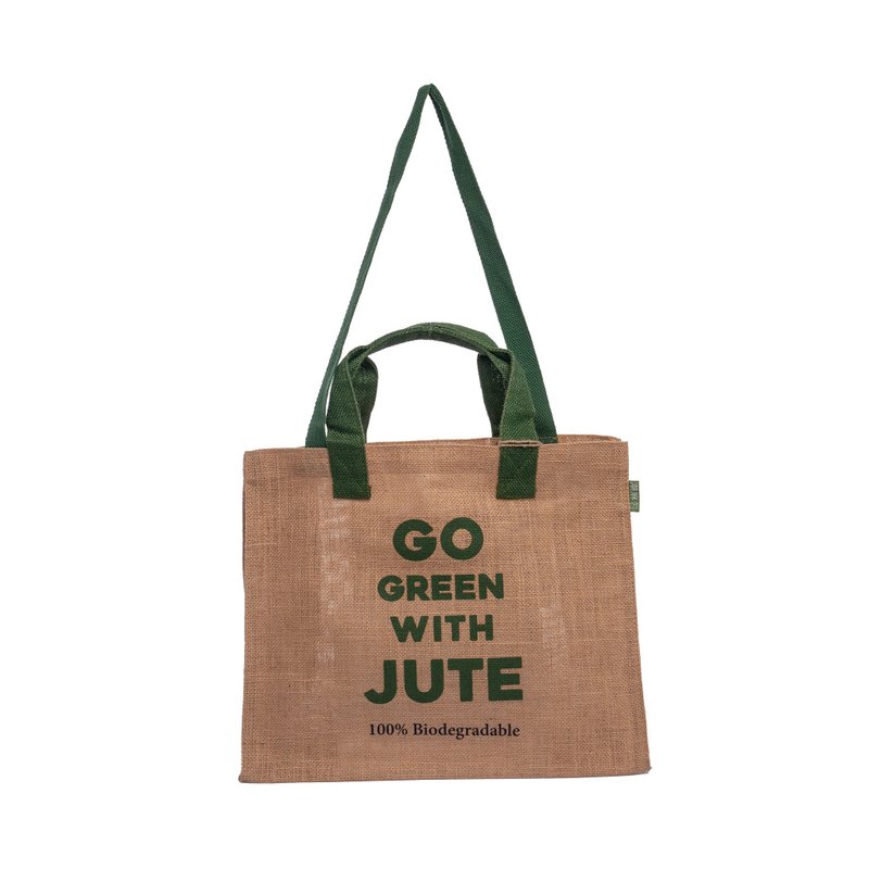 與麻同行兩用潮麻包 Go Green With Jute 雙手把 - 側背包/斜背包 - 棉．麻 綠色