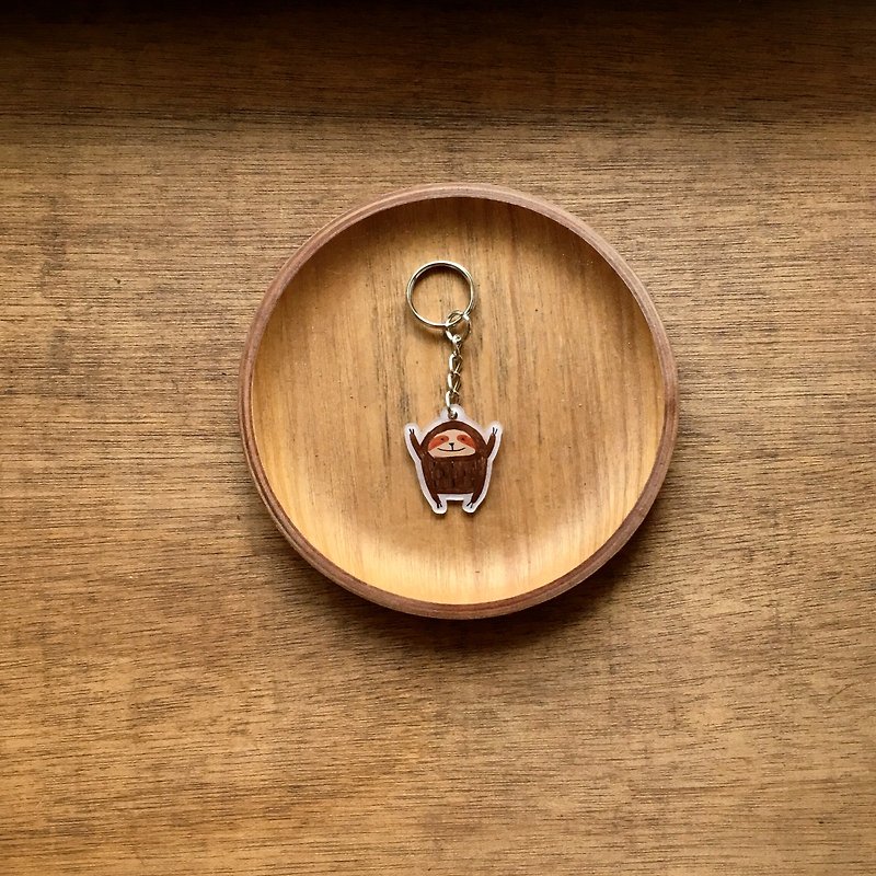 Sloth Keychain - デ ブ Animals - Keychains - Plastic Brown