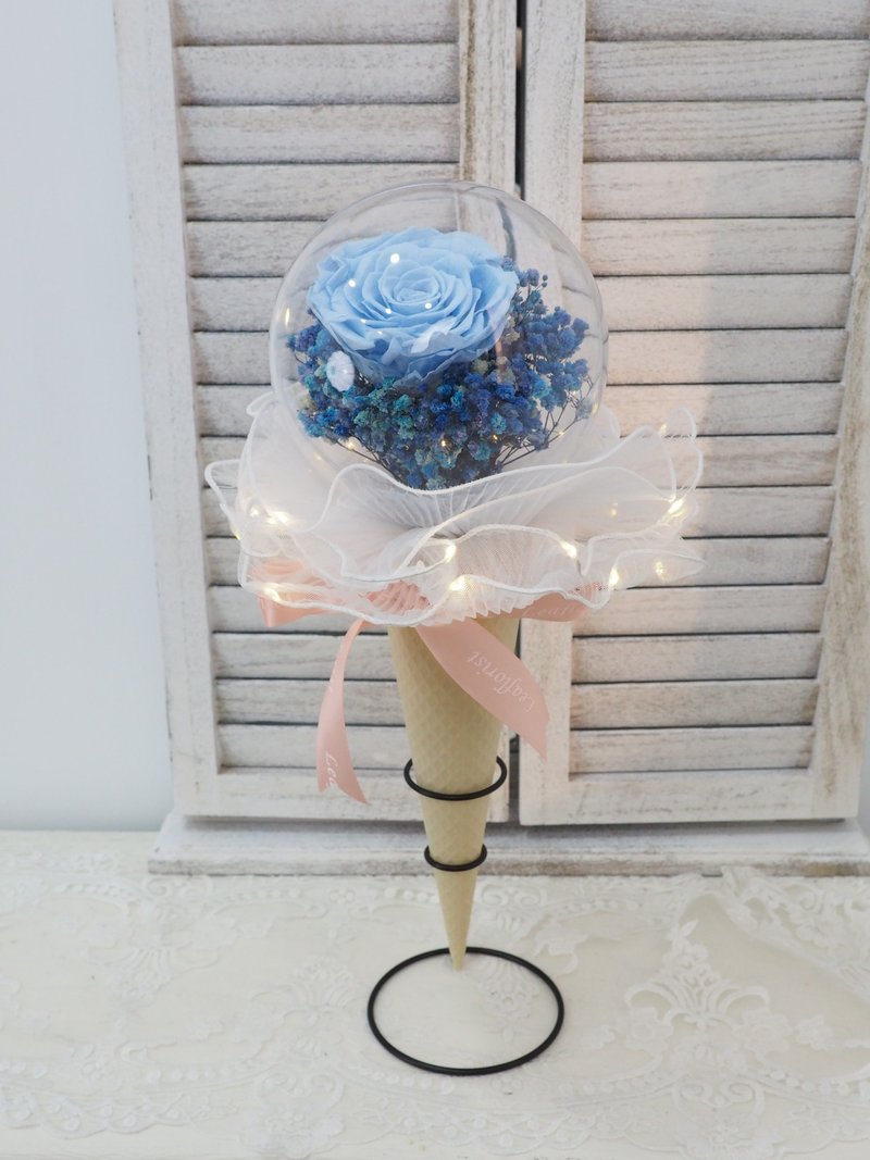 Summer limited time offer 20% off preserved flower ice cream ice cream flower gift - ช่อดอกไม้แห้ง - พืช/ดอกไม้ สีน้ำเงิน