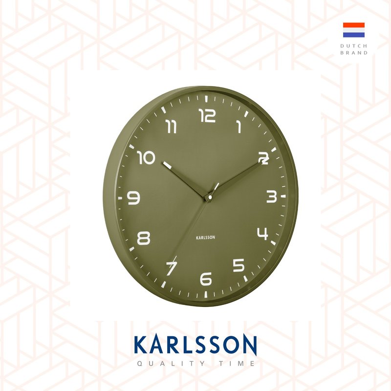 荷蘭Karlsson, Wall clock 40cm Orgullo Army green 掛鐘綠色 - 時鐘/鬧鐘 - 其他金屬 綠色
