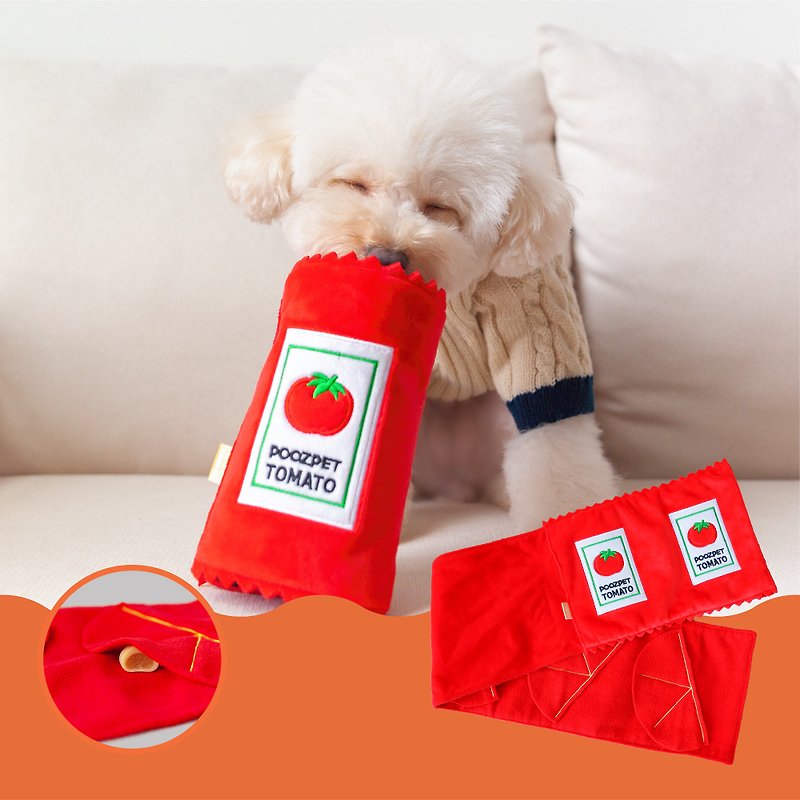 番茄醬POOZPET撲幾 便攜嗅聞墊慢食益智響紙解壓貓狗 - 貓/狗玩具 - 聚酯纖維 
