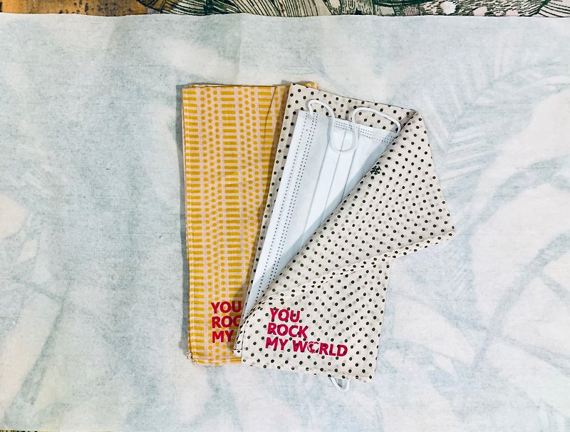 Hanky/ Mask envelope 2pcs a set - Handkerchiefs & Pocket Squares - Cotton & Hemp Yellow