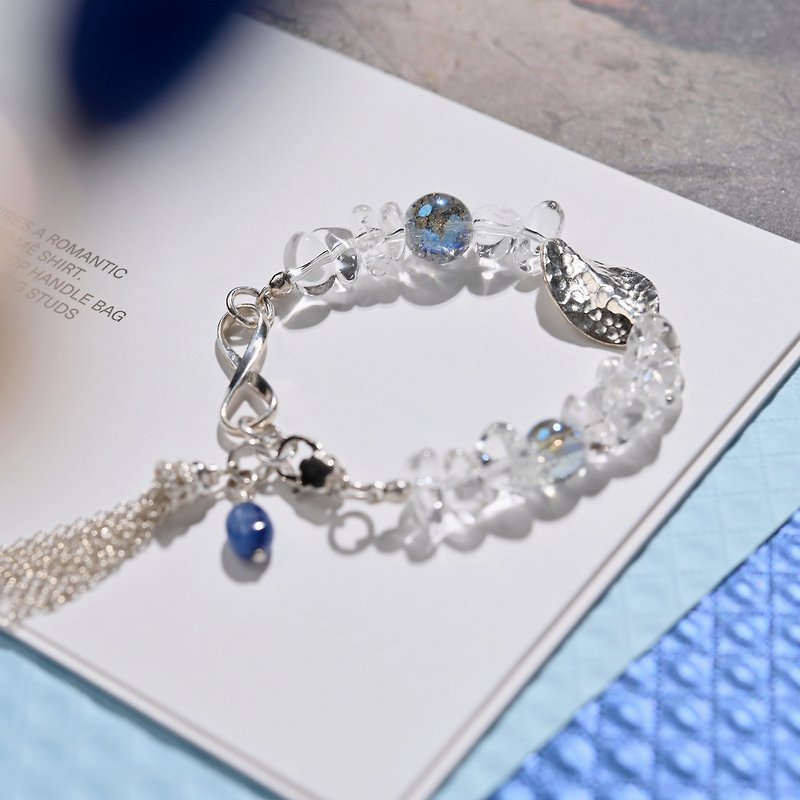夏日藍--白水晶 - 手鍊/手環 - 寶石 白色