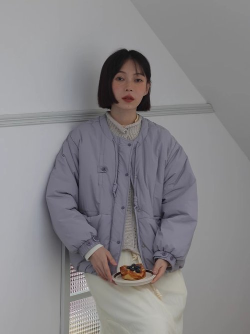 oddmaker odd maker奶fufu的圓領小棉服微皺肌理感設計百搭保暖棉衣外套