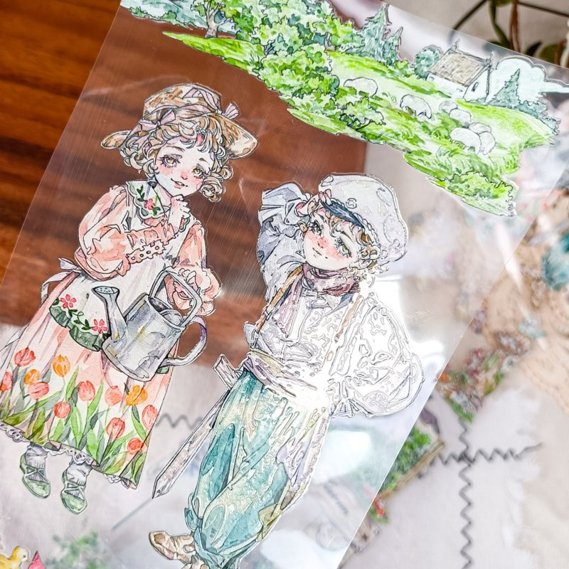 NO.456 鄉村童話Village Fairy Tale / 裝飾膠帶 Masking Tape - 紙膠帶/和紙/PET - 塑膠 多色