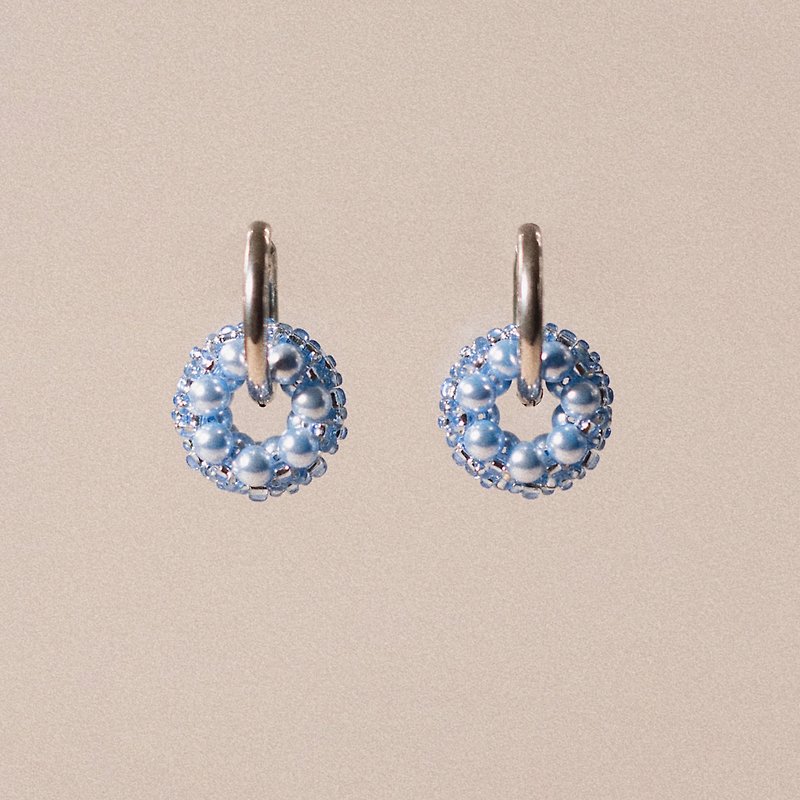 Rolling Earrings - soda blue (limited color) - ต่างหู - แก้ว สีน้ำเงิน