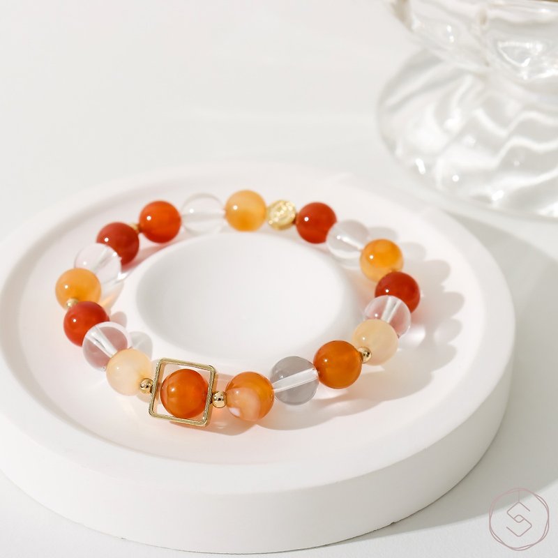 Rebirth | Original Agate White Crystal | Natural Crystal Bracelet - Bracelets - Crystal Orange
