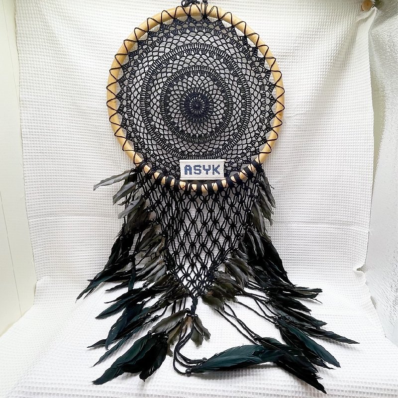 Exhibits Cleared [Large Dream Catcher] Wall Hanging/Pendant Decoration - Items for Display - Cotton & Hemp Black