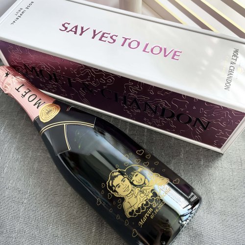 Original gift box] Customized Moet birthday wedding champagne gift  customized portrait logo hand-carved - Shop dyow520 Wine, Beer & Spirits -  Pinkoi