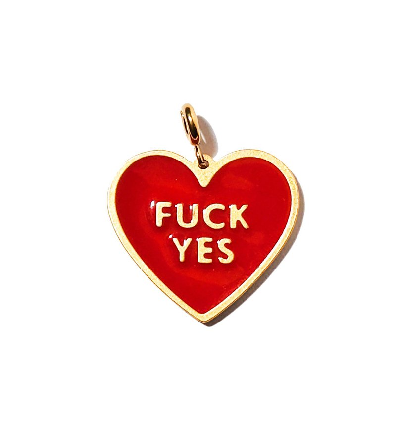 Fuck Yes Pendant • Red / Reversible - พวงกุญแจ - สแตนเลส สีแดง