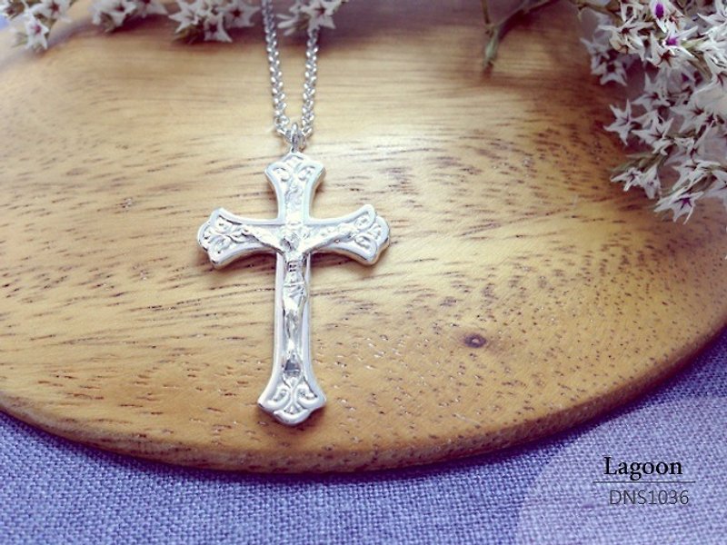 Cross Series] [DNS1036 sterling silver necklace hand made. Necklace boys. Girls Necklace - สร้อยคอ - โลหะ สีเทา