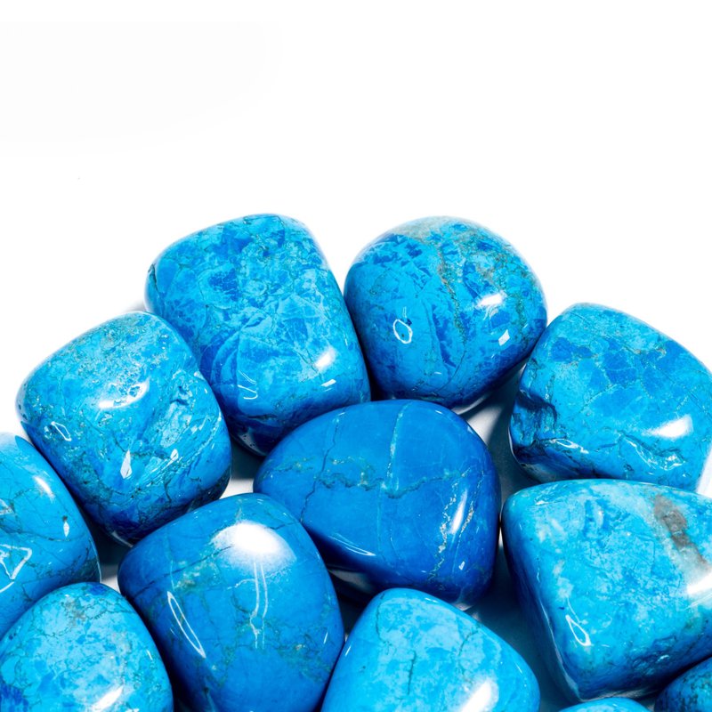 滾石系列-染藍白紋石 200g - 擺飾/家飾品 - 半寶石 藍色