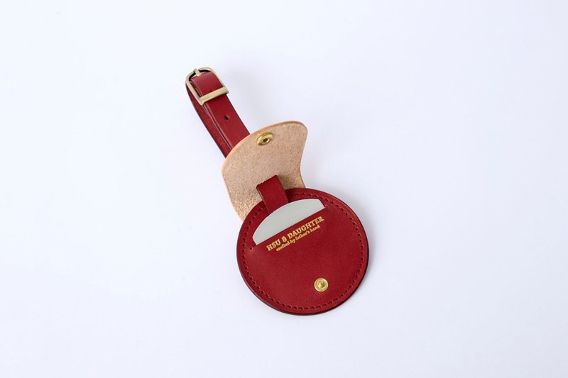 Handmade course biscuit luggage tag|Leather|Genuine leather|Travel|Gift - Leather Goods - Genuine Leather 