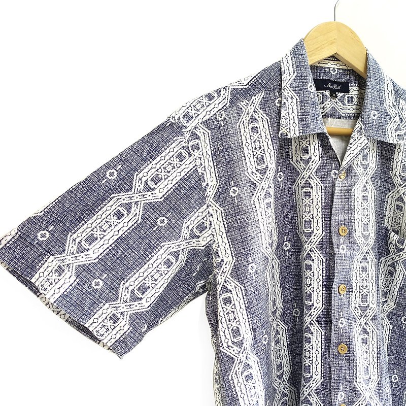 │Slowly│wind direction - vintage shirt │vintage.vintage.literary - Men's Shirts - Cotton & Hemp Multicolor