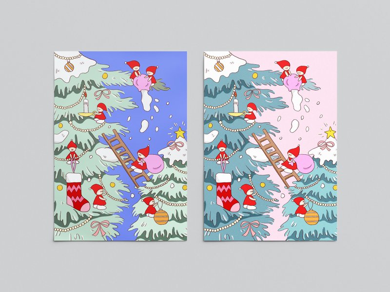 Christmas greeting cards - postcards - การ์ด/โปสการ์ด - กระดาษ สีแดง