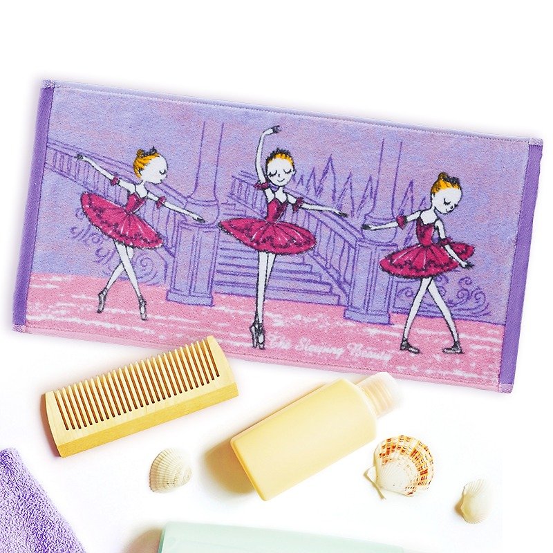 Yizhi Ballet | Sleeping Beauty Aurora Princess Ballet Small Towel - Towels - Cotton & Hemp Purple