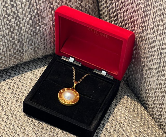 セリーヌ 18Kゴールドリング パール ペンダント ヴィンテージ