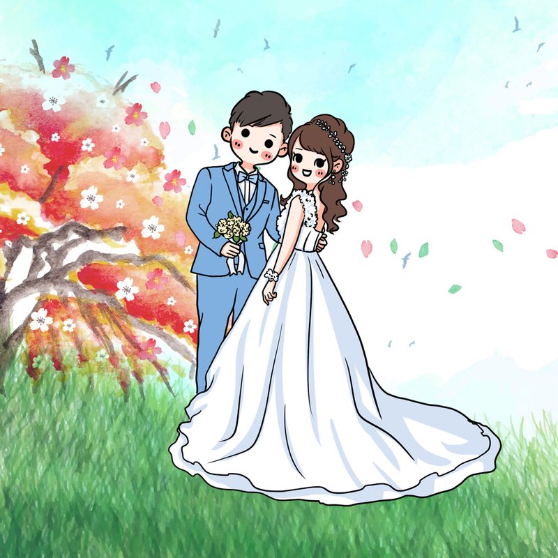 【客製似顏繪】人像 寵物 婚紗 喜帖 ⋯HG可愛風全身⋯ - 似顏繪/客製畫 - 其他材質 