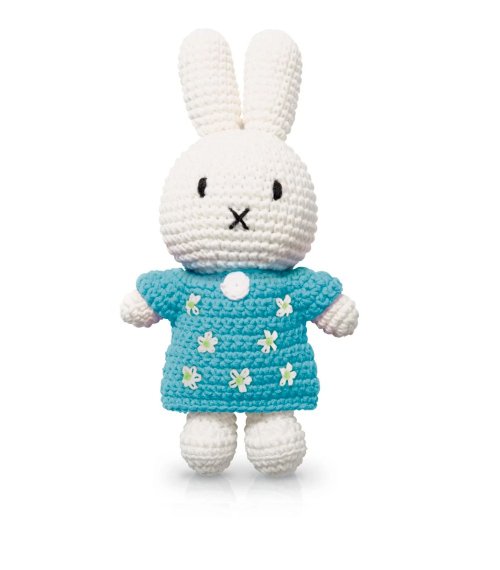 hellolittleshop 手工製 Miffy 米飛兔【粉藍花裙】